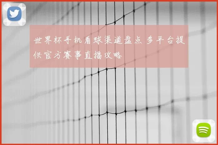 世界杯手机看球渠道盘点 多平台提供官方赛事直播攻略