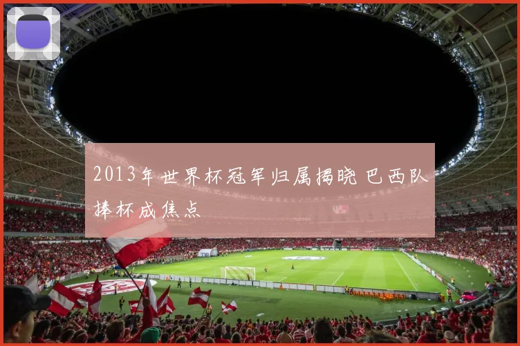 2013年世界杯冠军归属揭晓 巴西队捧杯成焦点